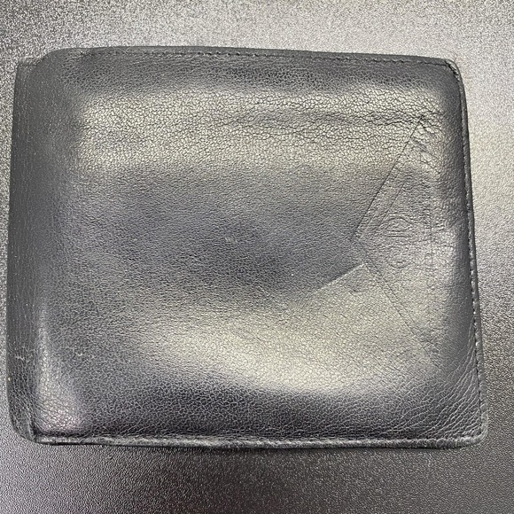 Vintage Christian Dior Mens Black Leather Cardholder Bifold  Christian Dior Wallet Mens Black Leather Bifold Credit Card Holder Logo Designer